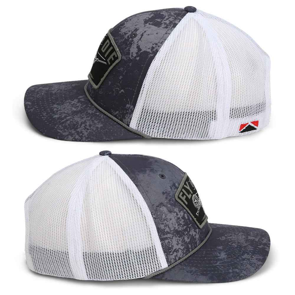Fly Fishing Mesh Hat - Fly or Die Hat with Mesh Back and Rope Design