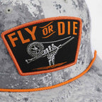 Fly Fishing Mesh Hat - Fly or Die Hat with Mesh Back and Rope Design