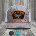 Fly Fishing Mesh Hat - Fly or Die Hat with Mesh Back and Rope Design