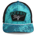 Fly Fishing Mesh Hat - Fly or Die Hat with Mesh Back and Rope Design