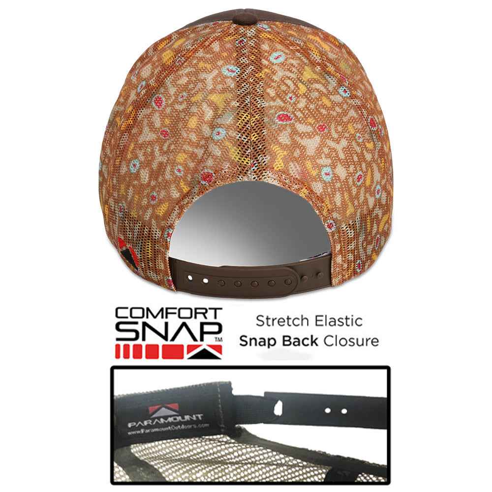 Trout Fishing Hat with Tongue Fly Patch and Mesh Back Rope Cap