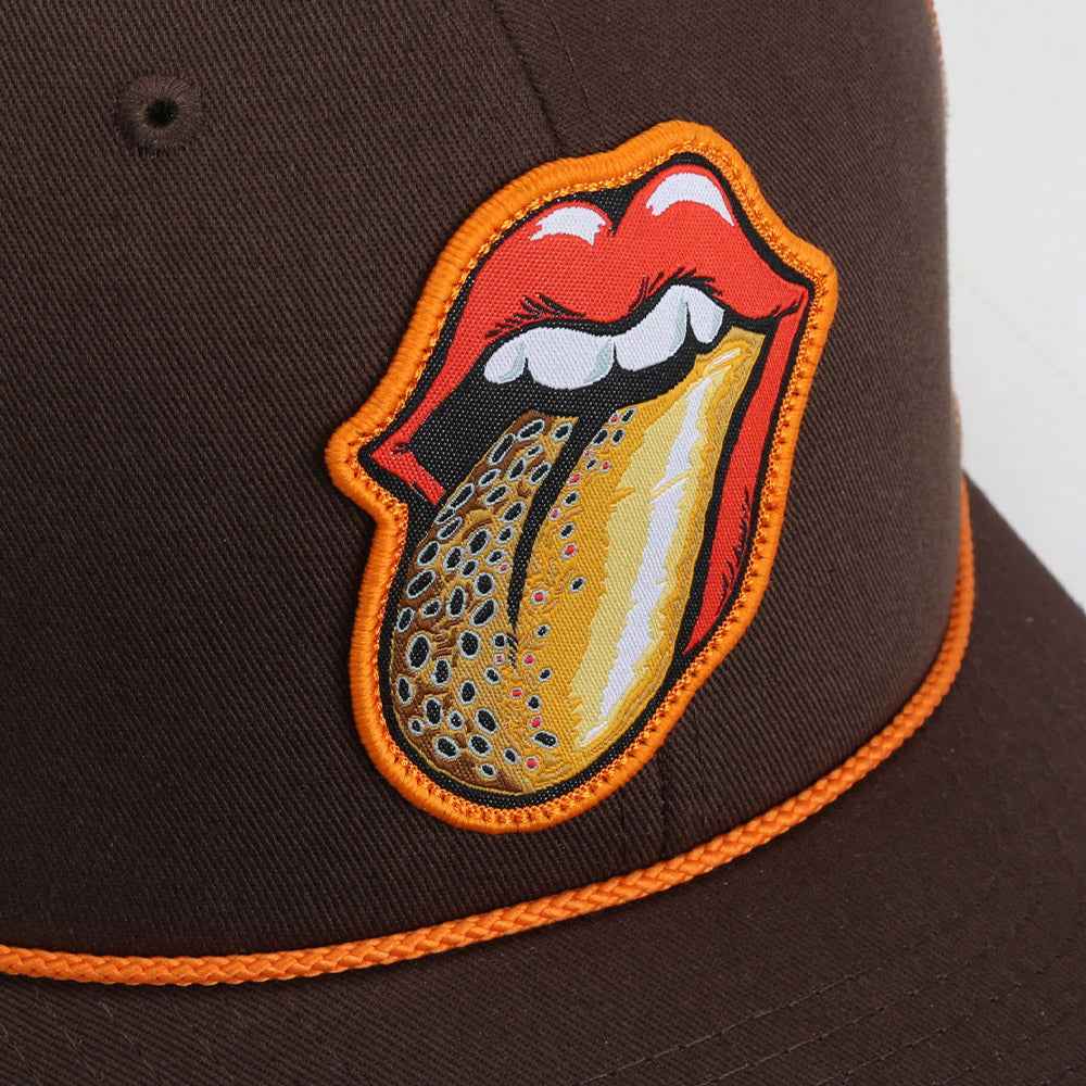 Trout Fishing Hat with Tongue Fly Patch and Mesh Back Rope Cap