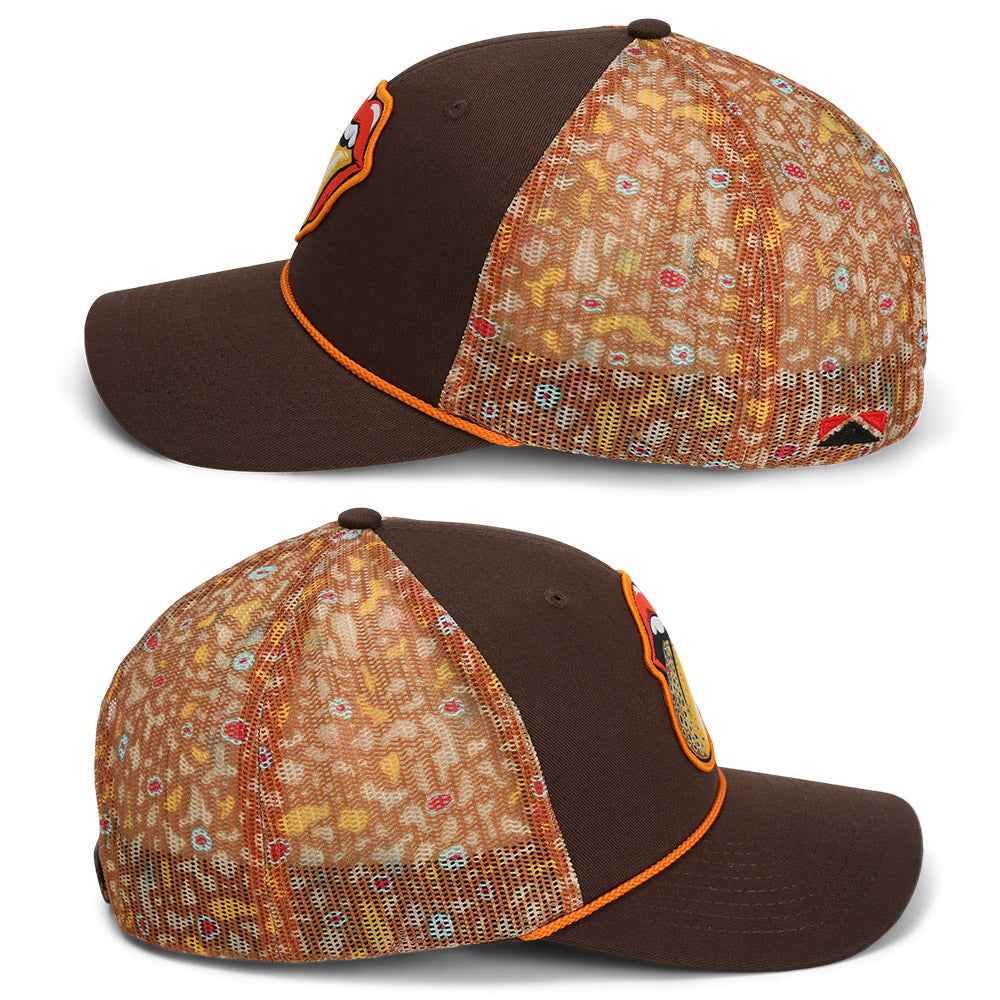Trout Fishing Hat with Tongue Fly Patch and Mesh Back Rope Cap