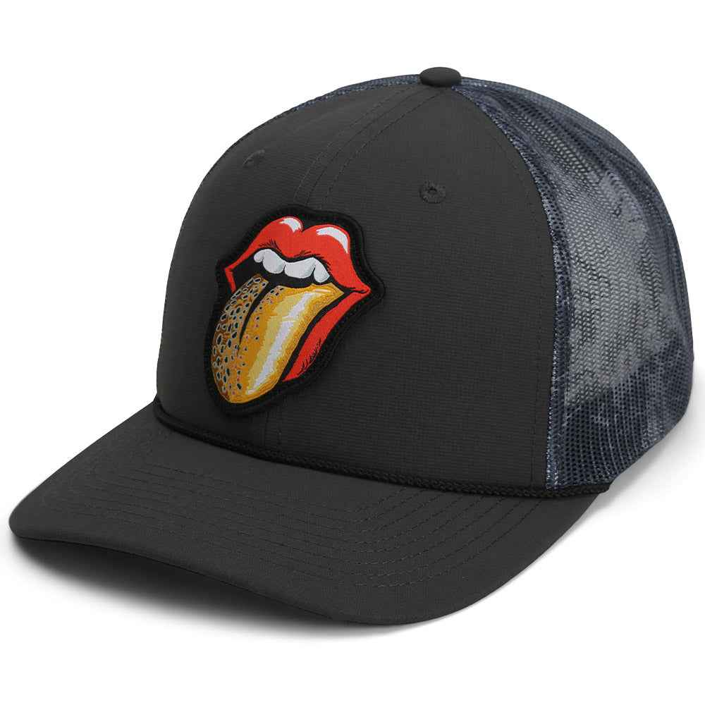 Trout Fishing Hat with Tongue Fly Patch and Mesh Back Rope Cap