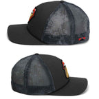Trout Fishing Hat with Tongue Fly Patch and Mesh Back Rope Cap