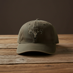 Deer Skull Hunting Hat Wax Cloth Snap-Back Dad Cap
