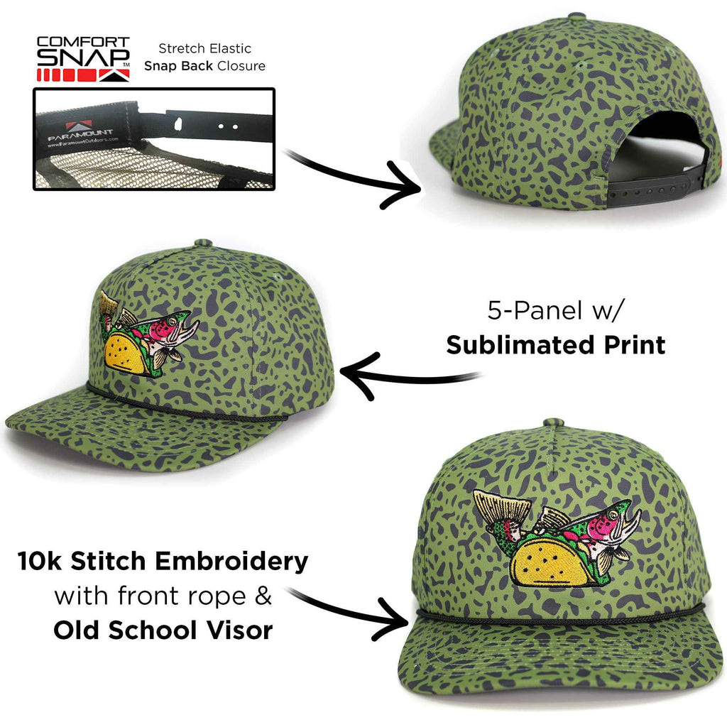 Vintage Fish Tacos Snap-Back 5-Panel Fly Fishing Hat