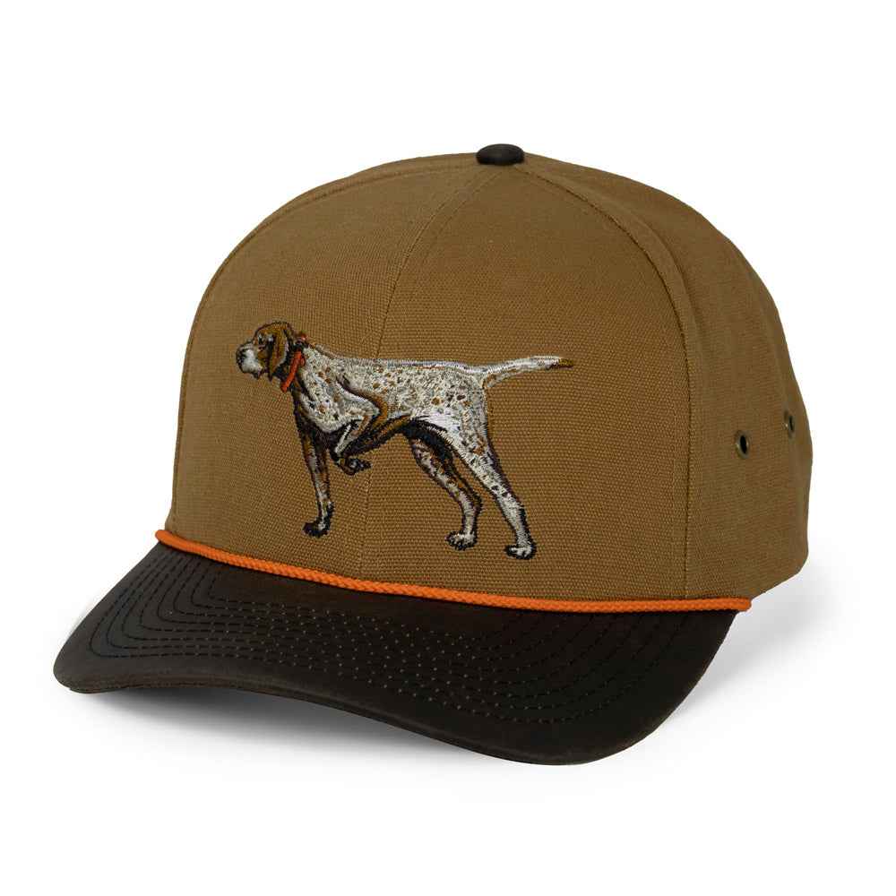 German Shorthaired Pointer Cap - Canvas Hat with Waxed Cloth Visor