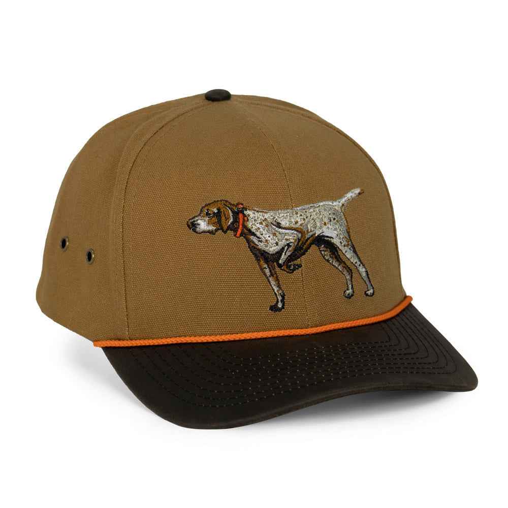 German Shorthaired Pointer Cap - Canvas Hat with Waxed Cloth Visor