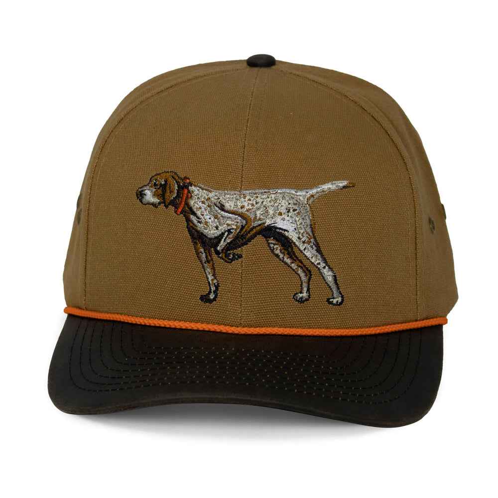 German Shorthaired Pointer Cap - Canvas Hat with Waxed Cloth Visor
