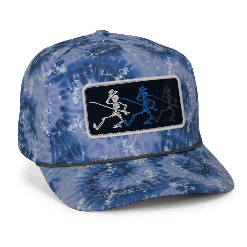 Dancing Skeletons Fly Fishing Cap - Trucker Tie Dye Rope Style