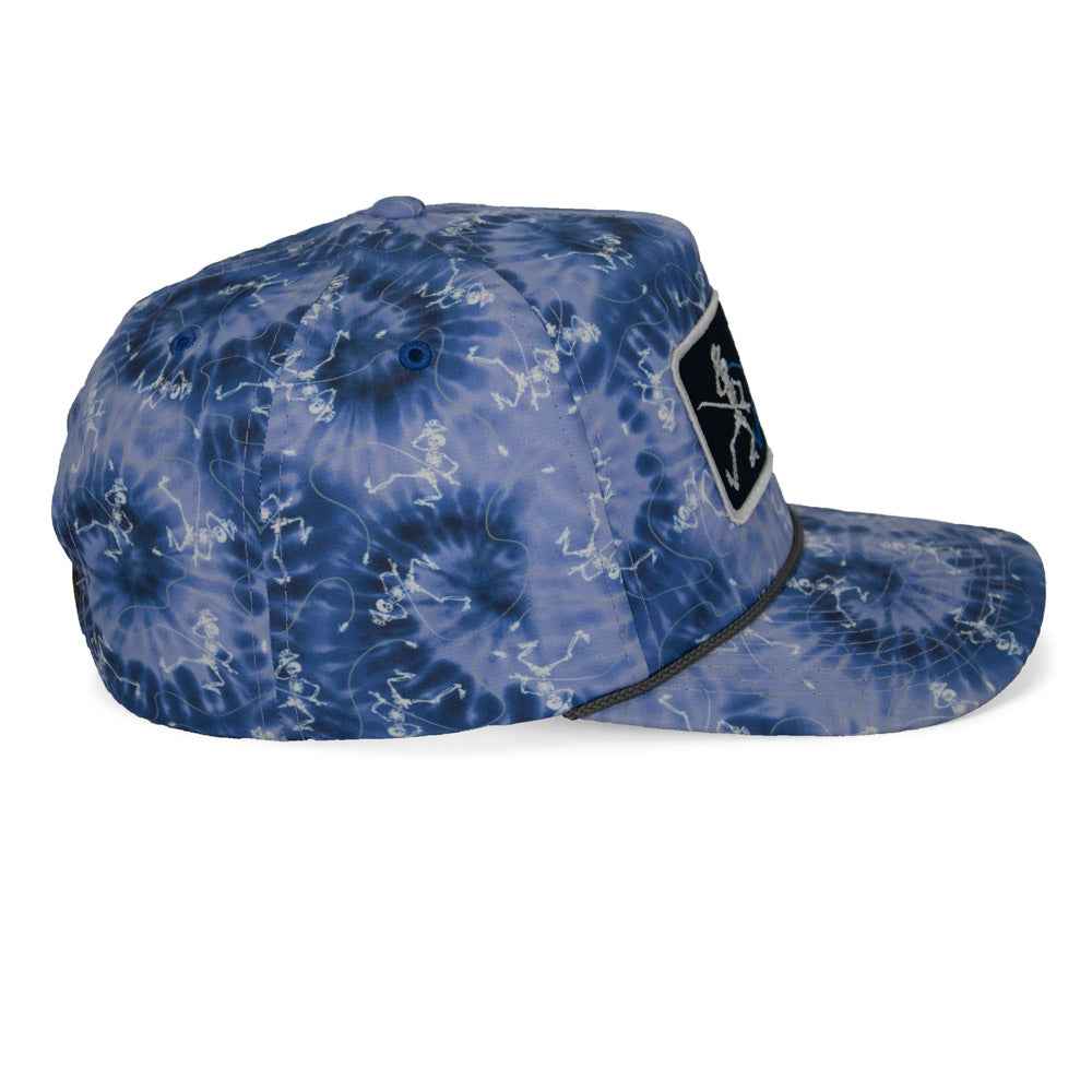Dancing Skeletons Fly Fishing Cap - Trucker Tie Dye Rope Style