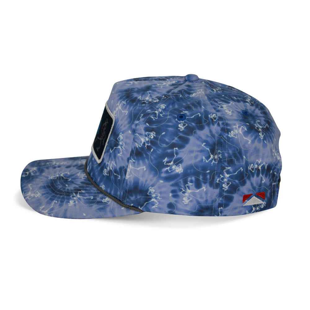 Dancing Skeletons Fly Fishing Cap - Trucker Tie Dye Rope Style