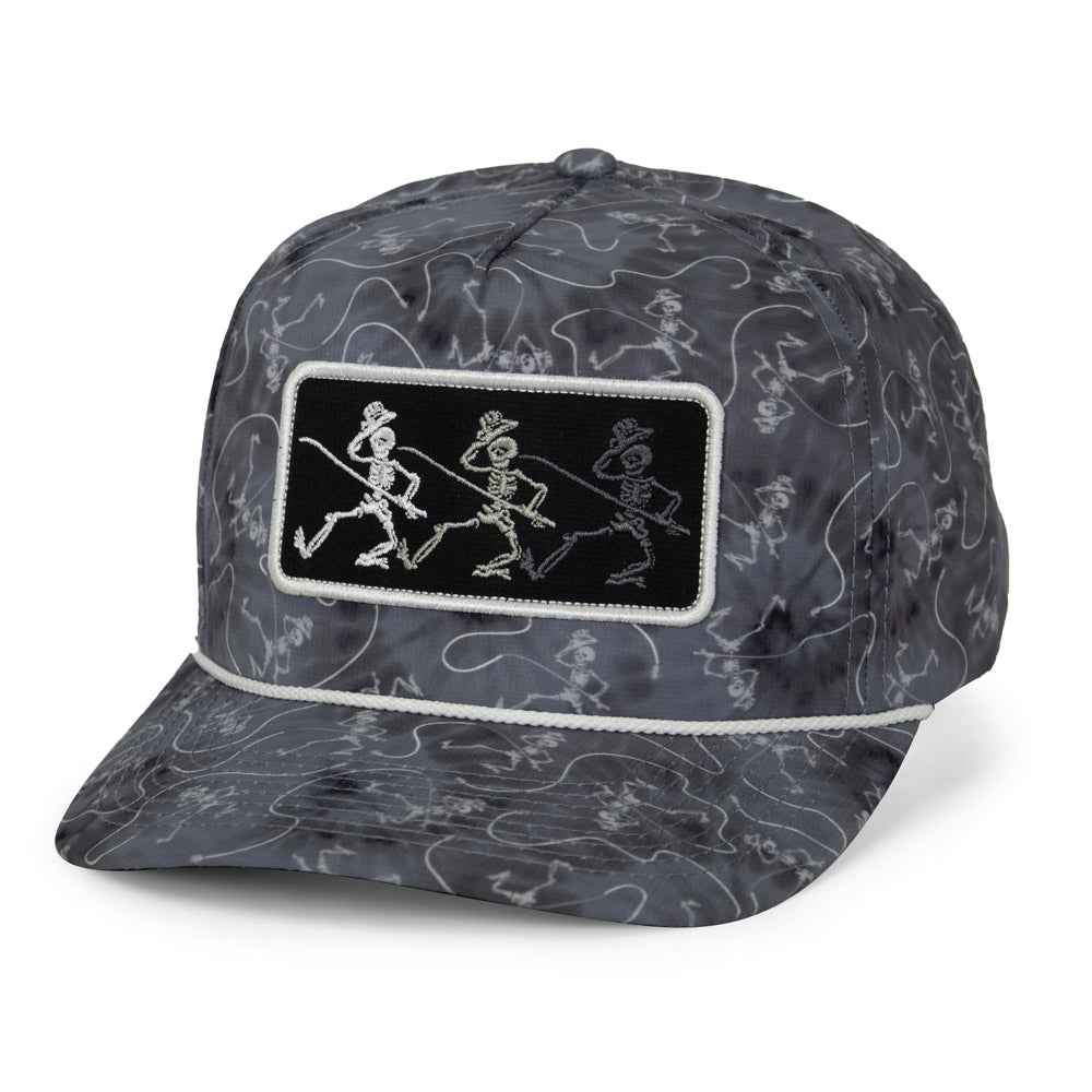 Dancing Skeletons Fly Fishing Cap - Trucker Tie Dye Rope Style