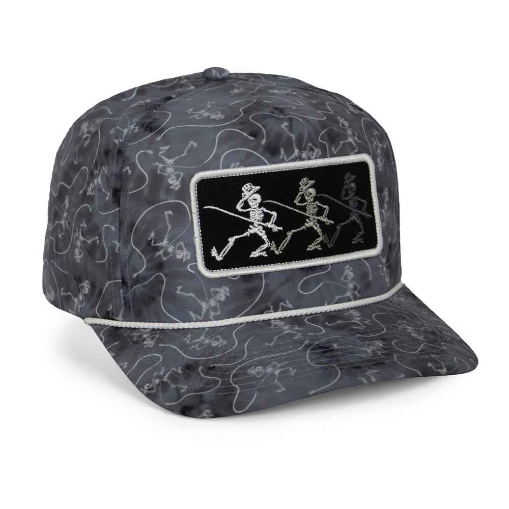 Dancing Skeletons Fly Fishing Cap - Trucker Tie Dye Rope Style