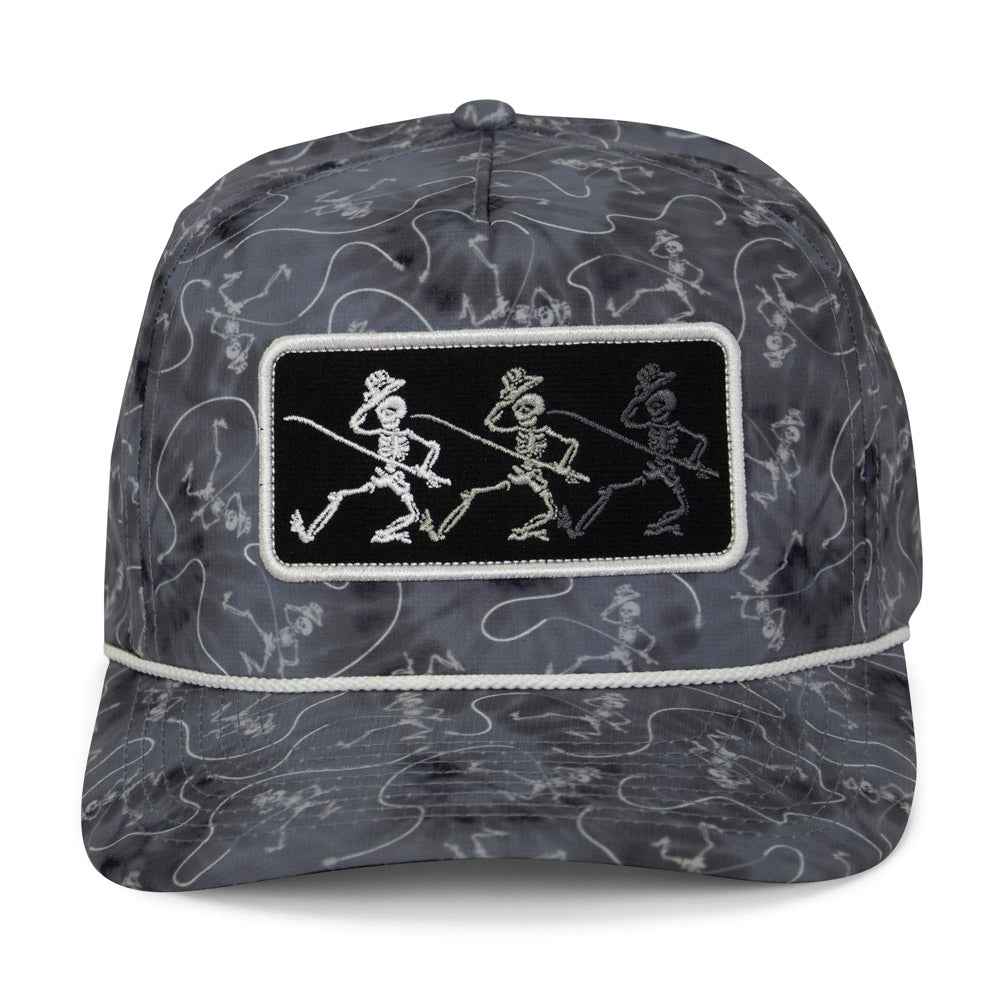 Dancing Skeletons Fly Fishing Cap - Trucker Tie Dye Rope Style