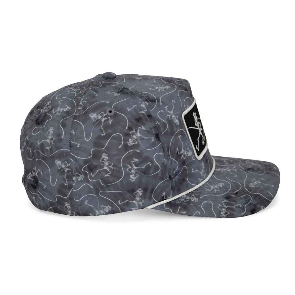 Dancing Skeletons Fly Fishing Cap - Trucker Tie Dye Rope Style