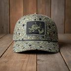 Big Foot Squatch Fishing Cap - Perforated 6-Panel Rope Cap in Tan