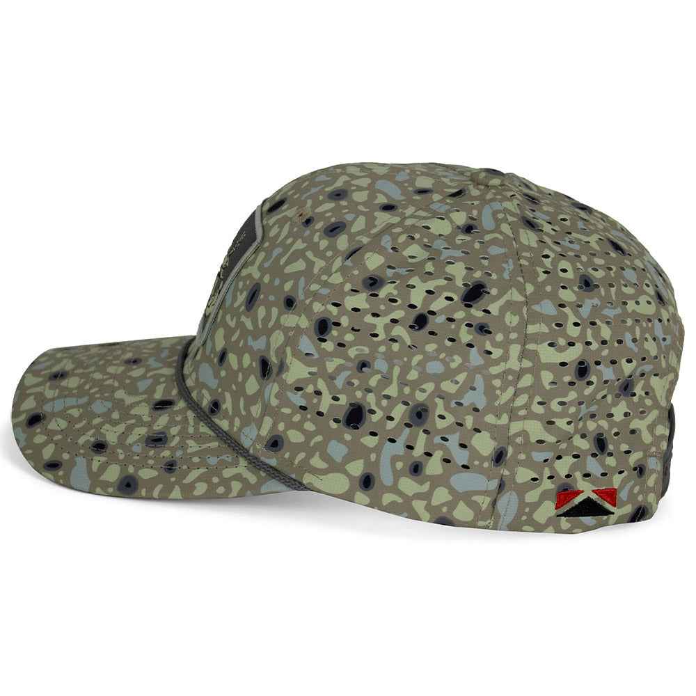 Big Foot Squatch Fishing Cap - Perforated 6-Panel Rope Cap in Tan