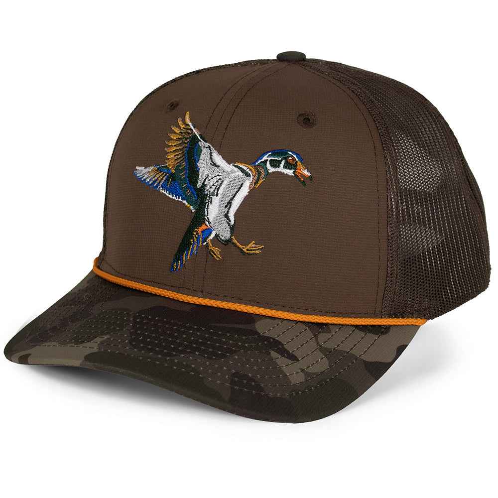 Wood Duck Trucker Hat - 6-Panel Mesh Back Design