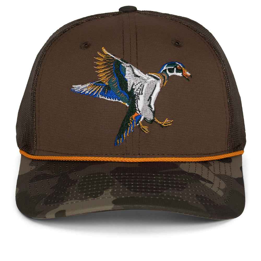 Wood Duck Trucker Hat - 6-Panel Mesh Back Design