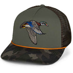 Flying Wood Duck Trucker Hat – Stylish 5-Panel Design