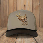 Running Deer 5-Panel Wax Cloth Visor Trucker Hat
