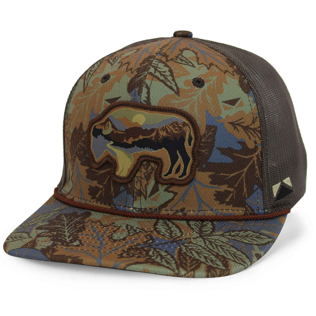 Sunset Bison Buffalo Cap - Ultimate Meshback Rope Design