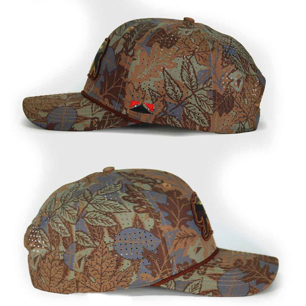 Sunset Bear Trucker Hat with Cloud Texture - 5-Panel Design