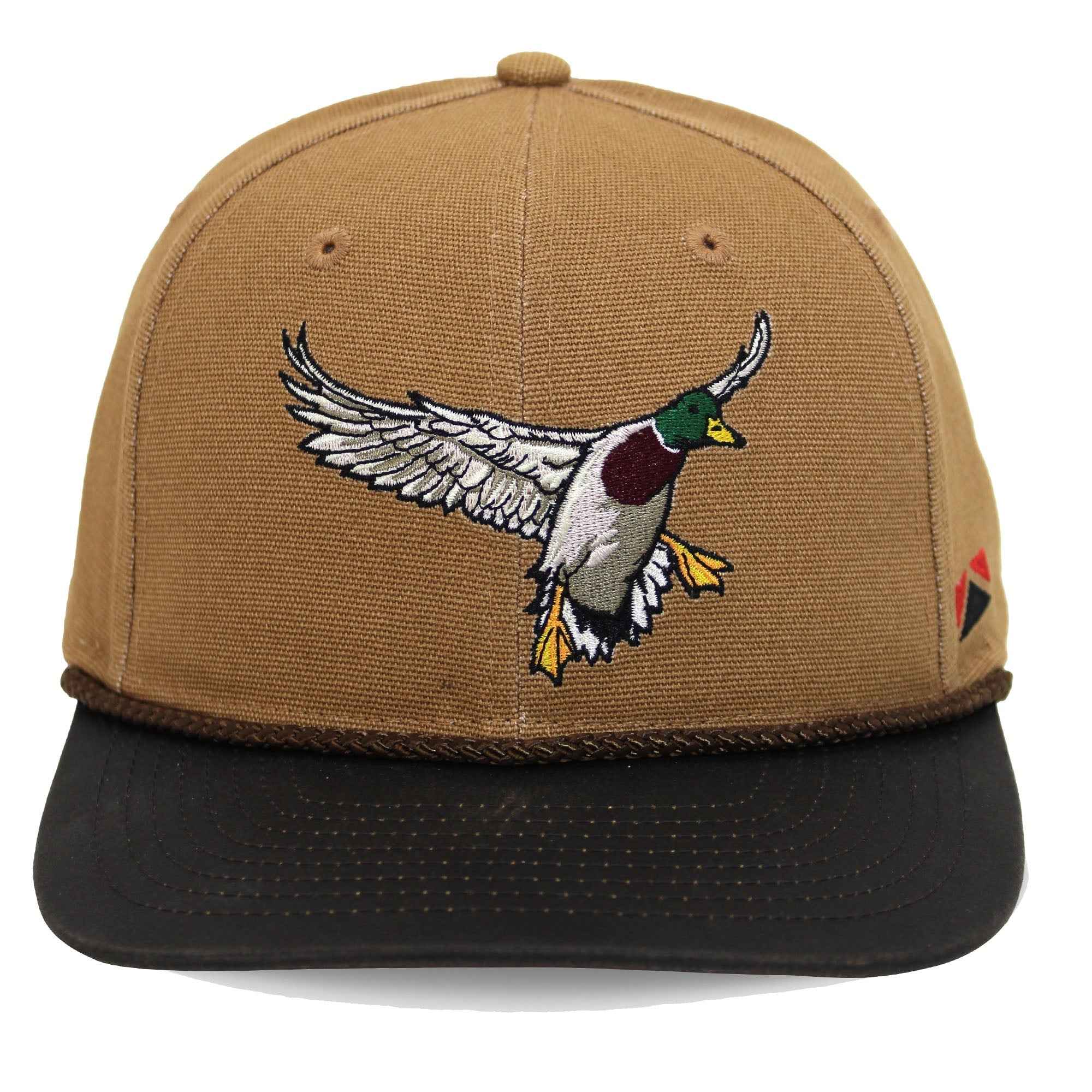 Canvas Duck Hat with Wax Visor - Mallard Drake Design