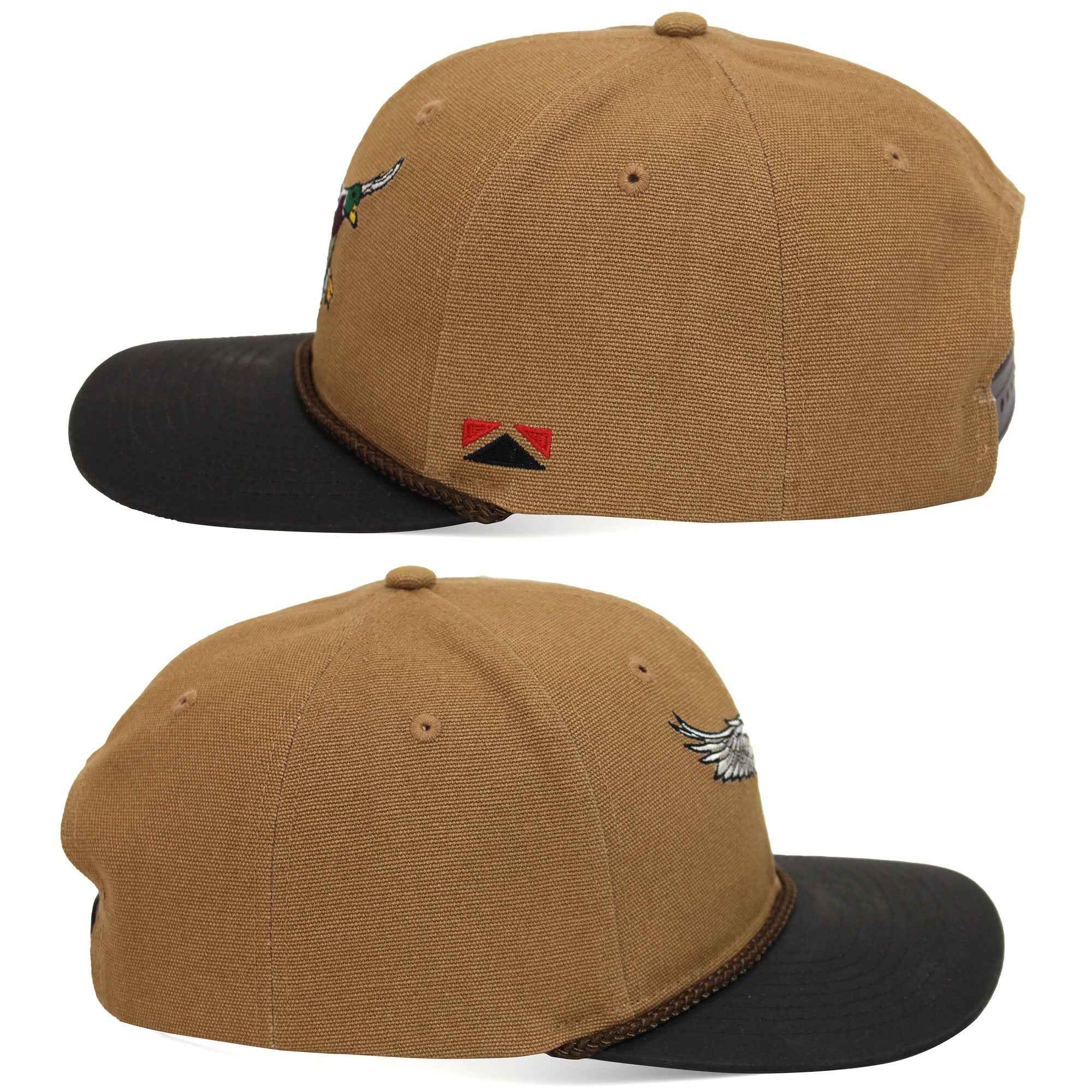 Canvas Duck Hat with Wax Visor - Mallard Drake Design