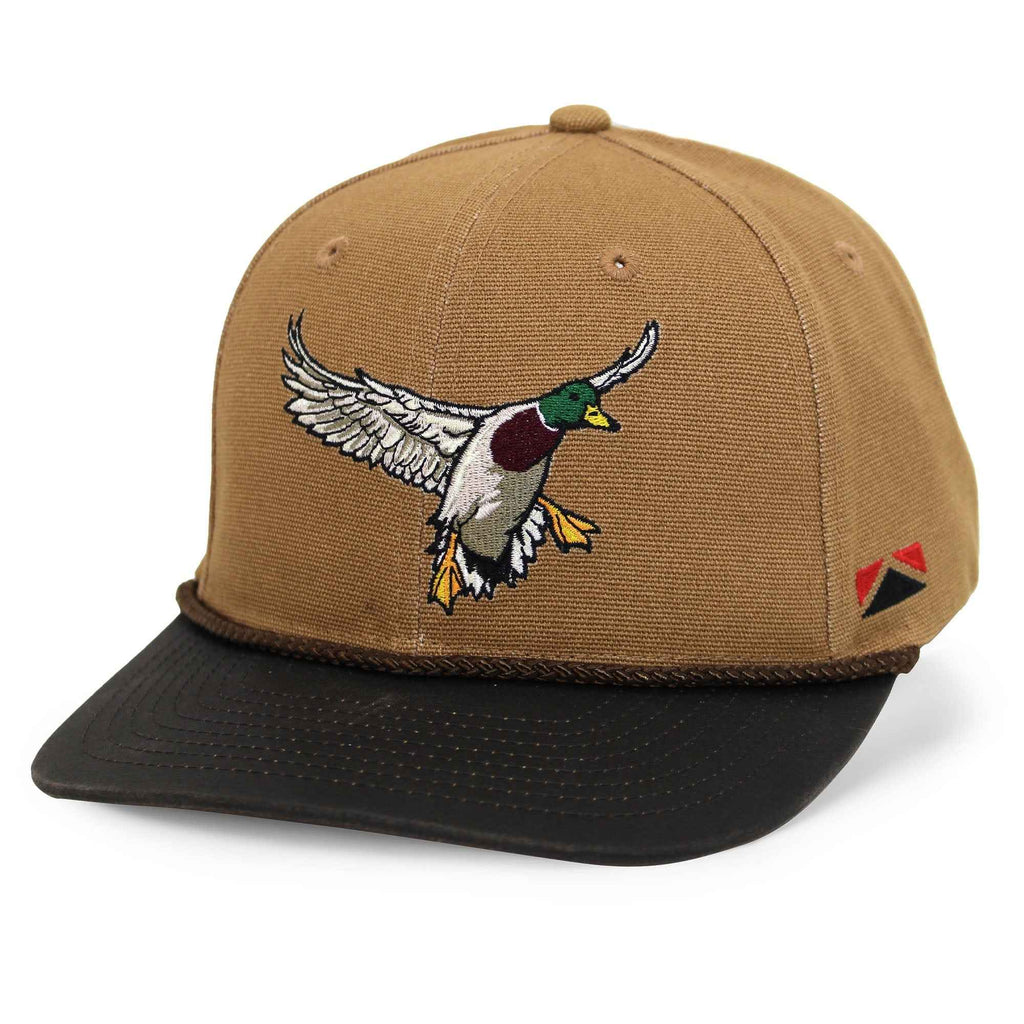 Canvas Duck Hat with Wax Visor - Mallard Drake Design