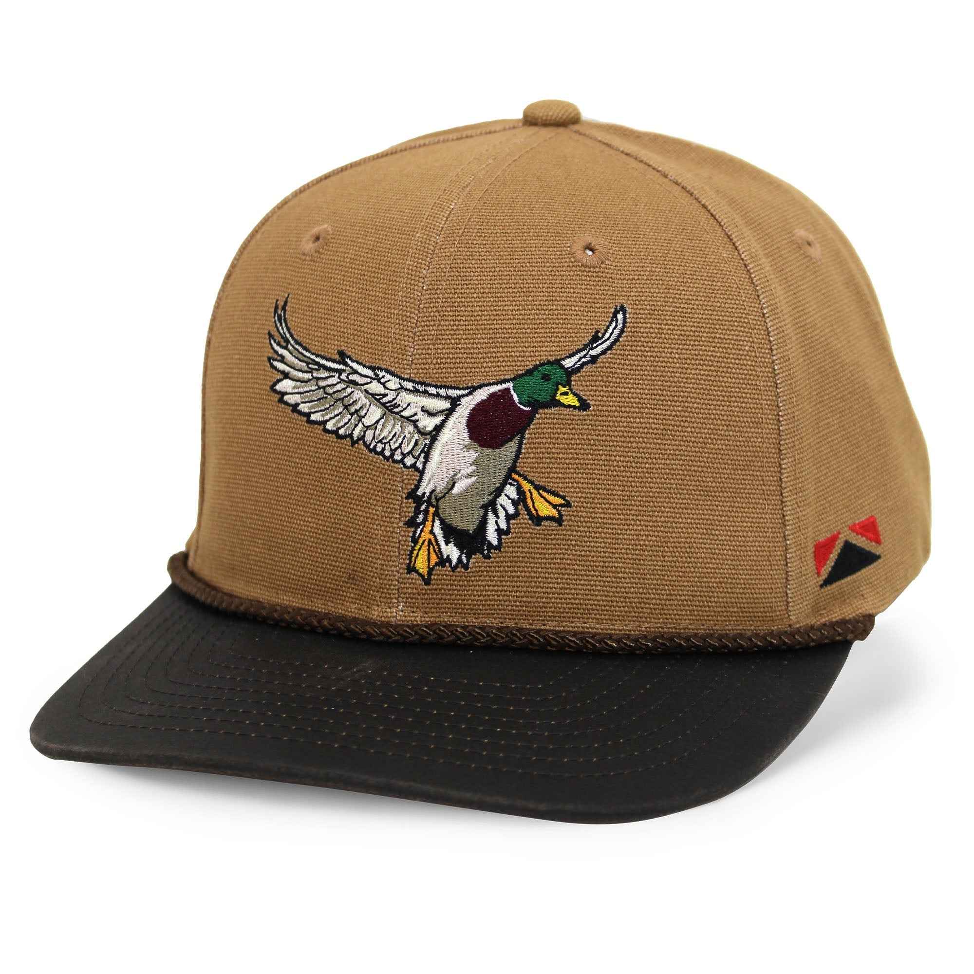 Canvas Duck Hat with Wax Visor - Mallard Drake Design