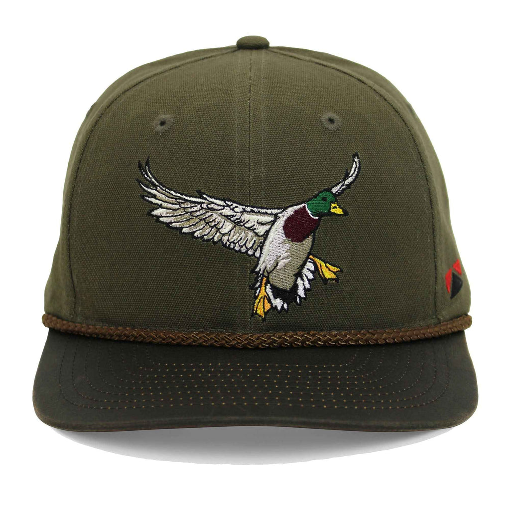 Canvas Duck Hat with Wax Visor - Mallard Drake Design