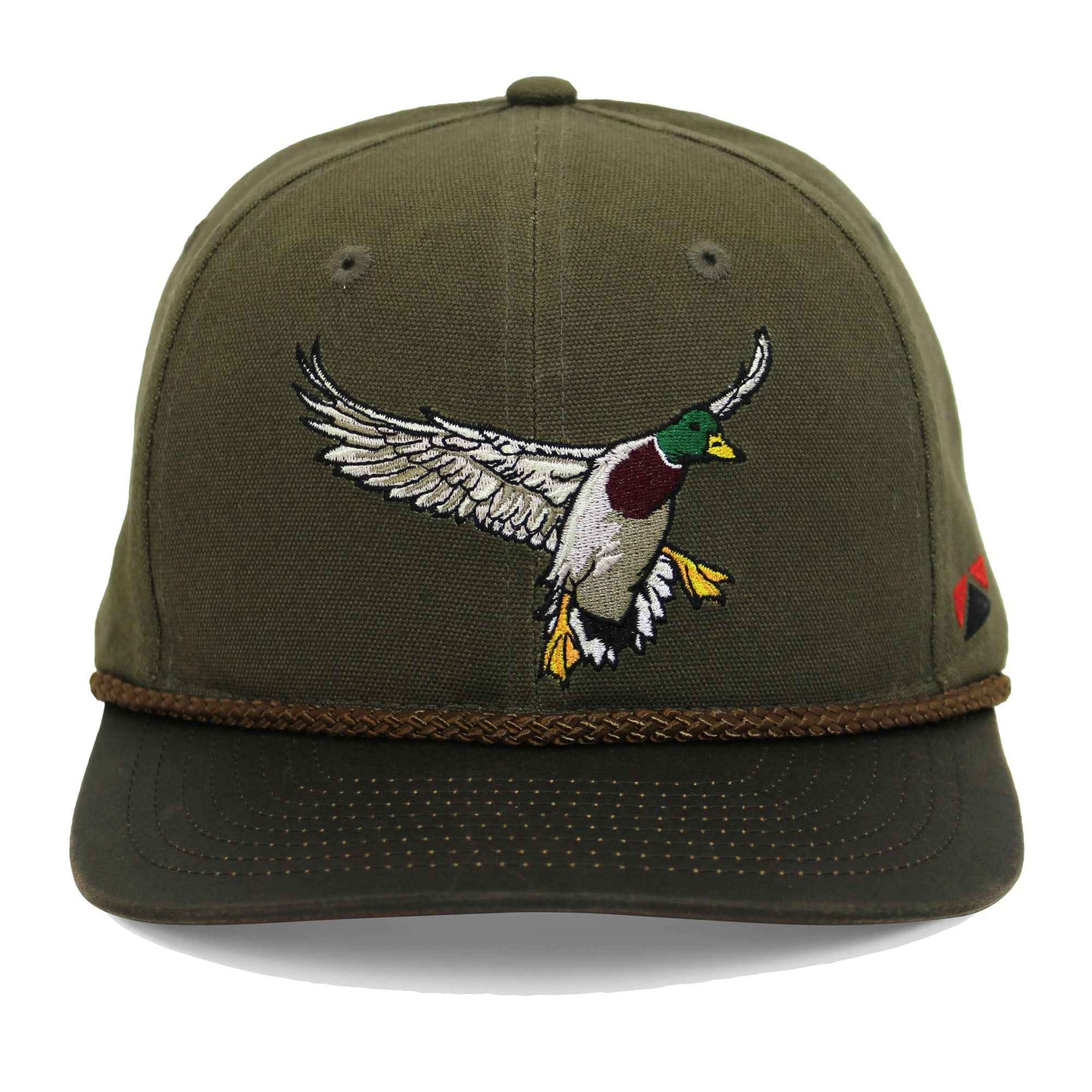 Canvas Duck Hat with Wax Visor - Mallard Drake Design