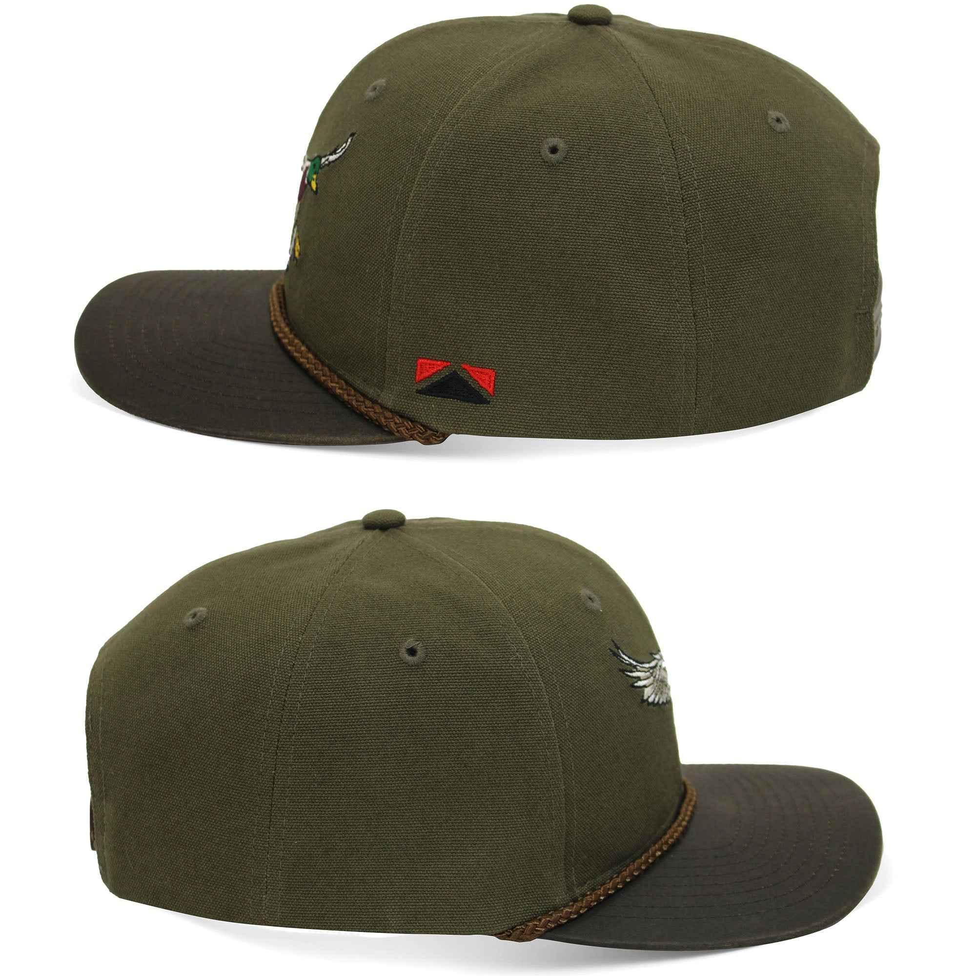 Canvas Duck Hat with Wax Visor - Mallard Drake Design