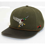 Canvas Duck Hat with Wax Visor - Mallard Drake Design