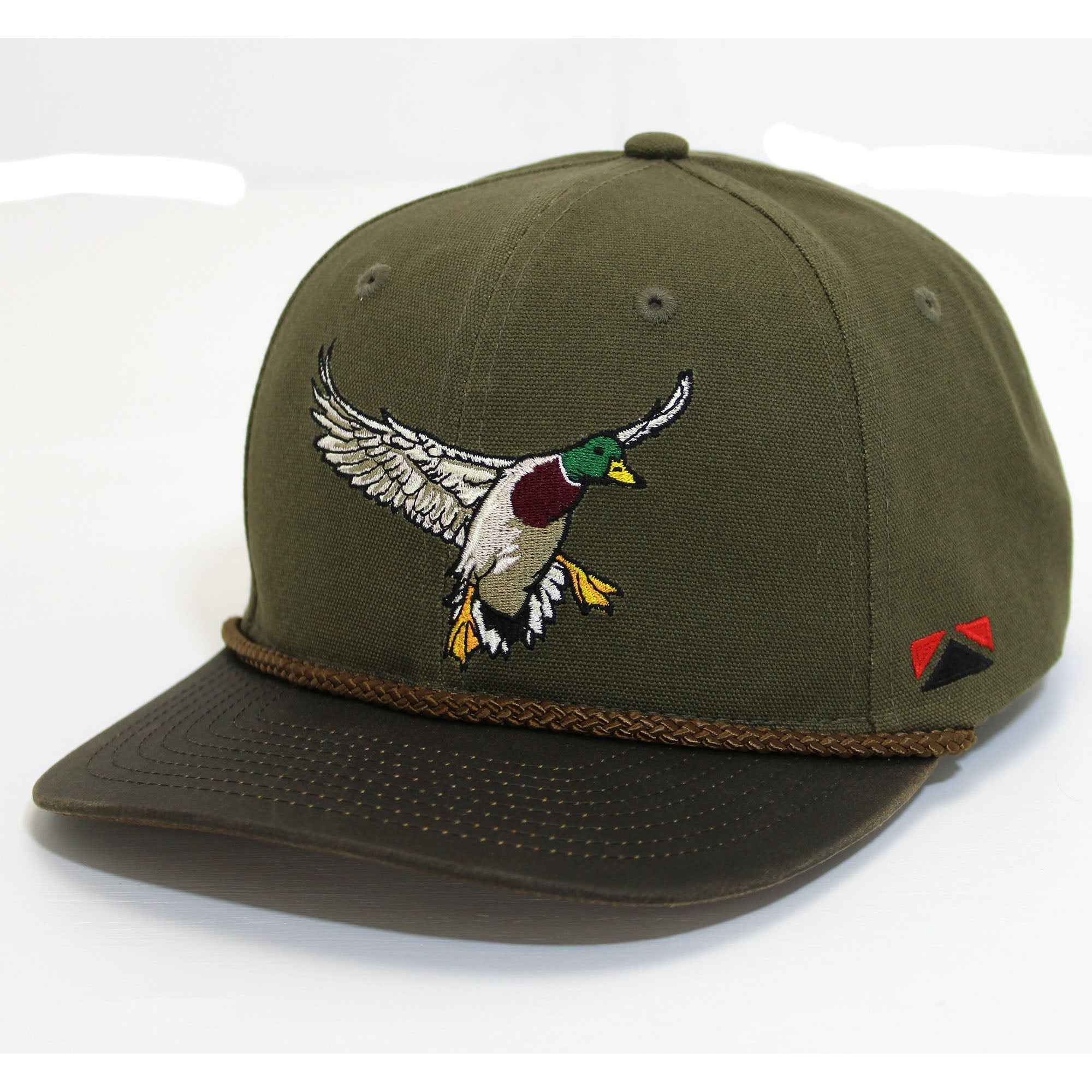 Canvas Duck Hat with Wax Visor - Mallard Drake Design