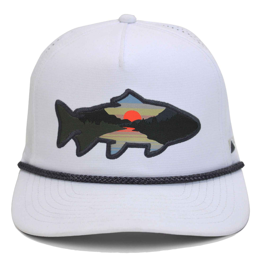 Sunset Fish Silhouette Cap - 5-Panel Performance Rope Cap