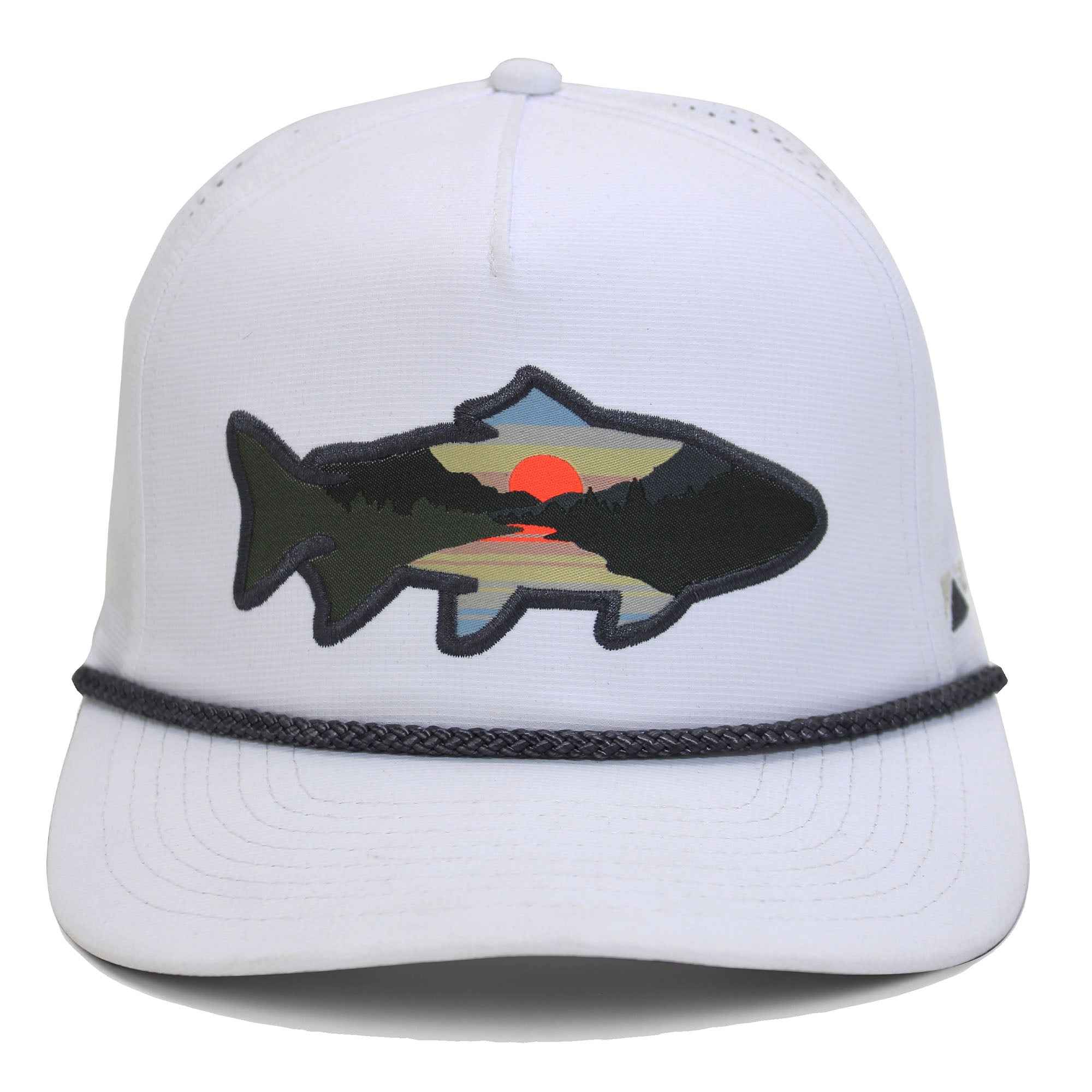 Sunset Fish Silhouette Cap - 5-Panel Performance Rope Cap