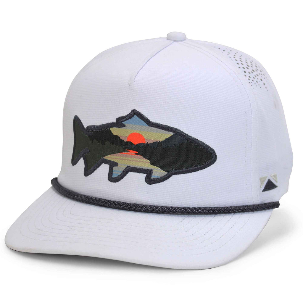 Sunset Fish Silhouette Cap - 5-Panel Performance Rope Cap