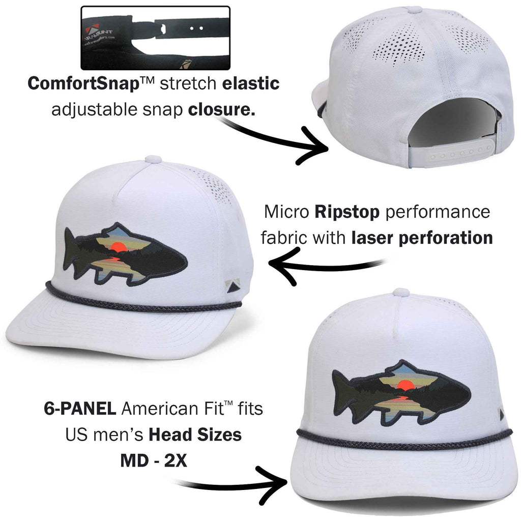 Sunset Fish Silhouette Cap - 5-Panel Performance Rope Cap