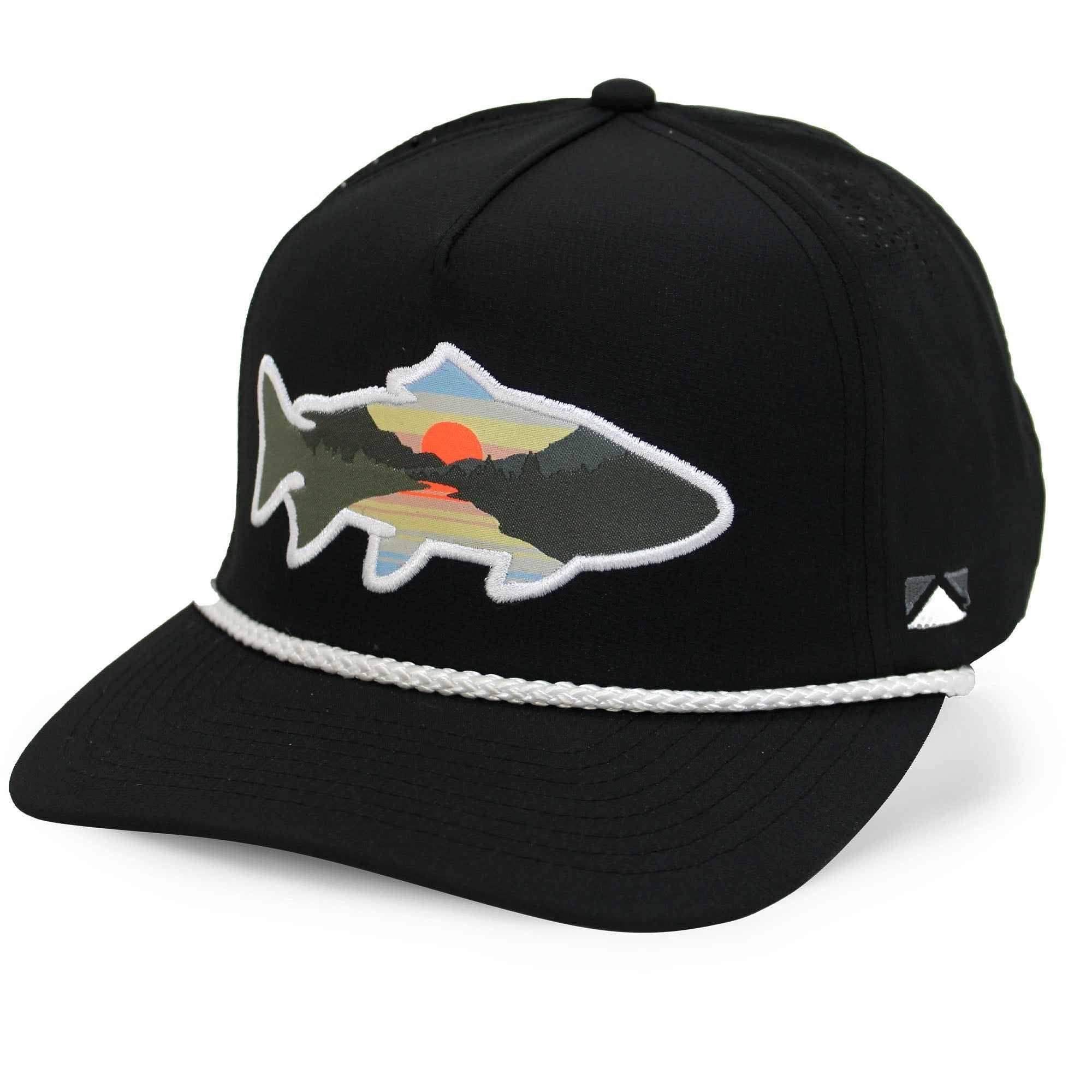 Sunset Fish Silhouette Cap - 5-Panel Performance Rope Cap