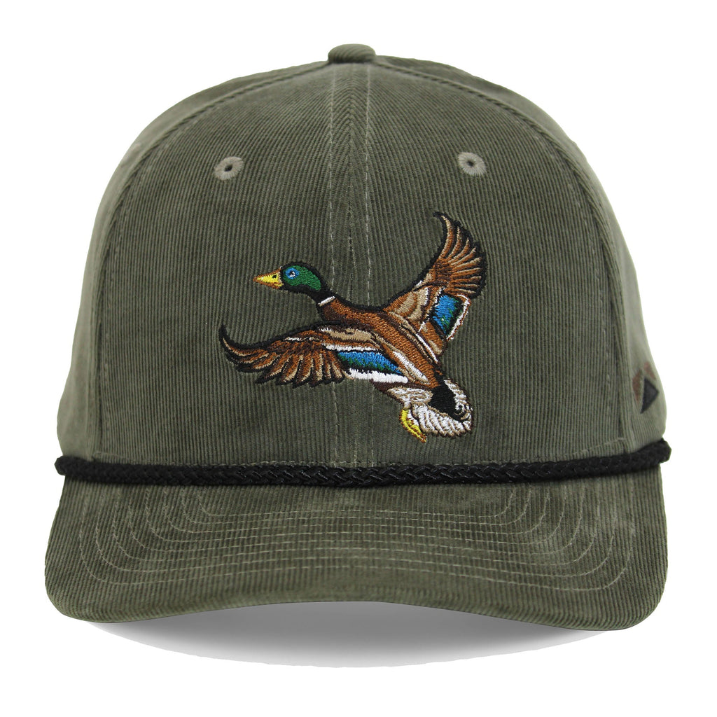 Corduroy Mallard Drake Rope Cap — Vintage Camo Waterproof Performance Hat
