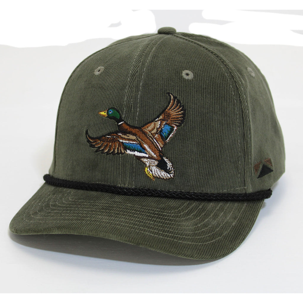 Corduroy Mallard Drake Rope Cap — Vintage Camo Waterproof Performance Hat