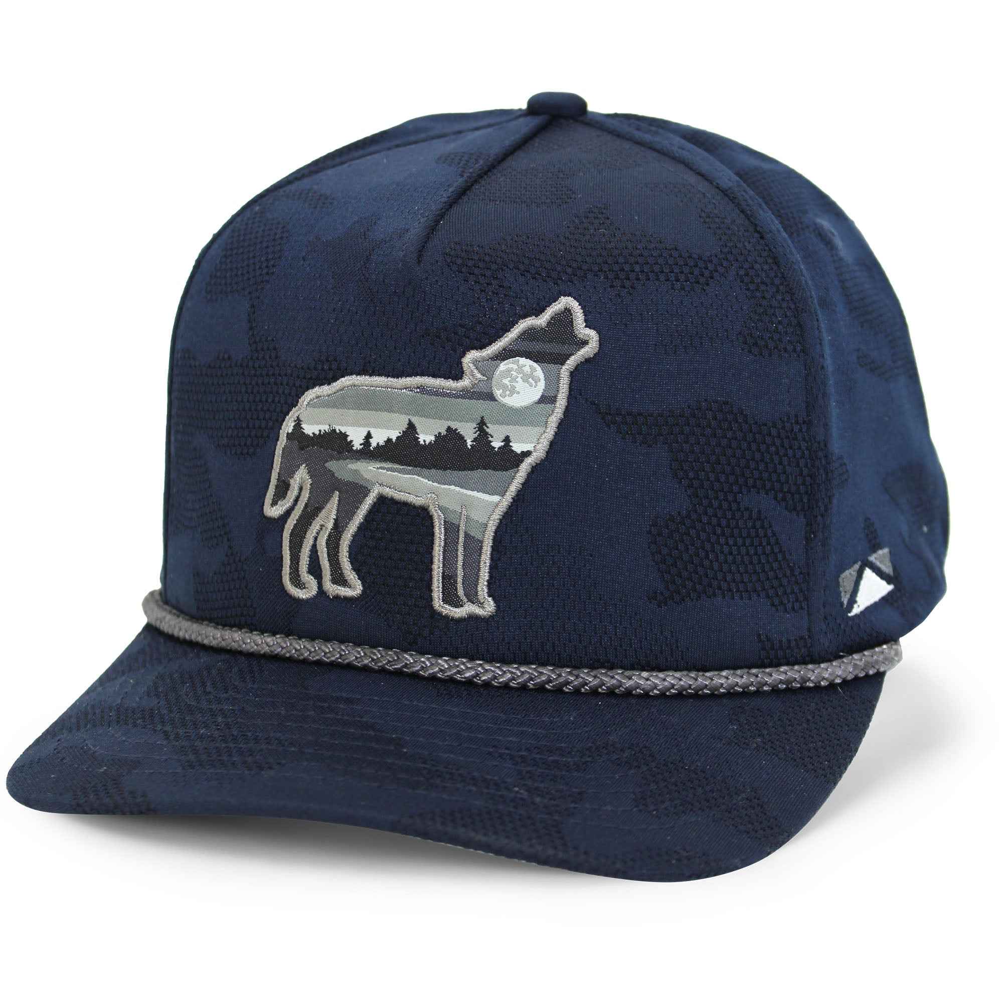 Wolf Howl Cloud Texture Snap-Back 5-Panel Rope Cap