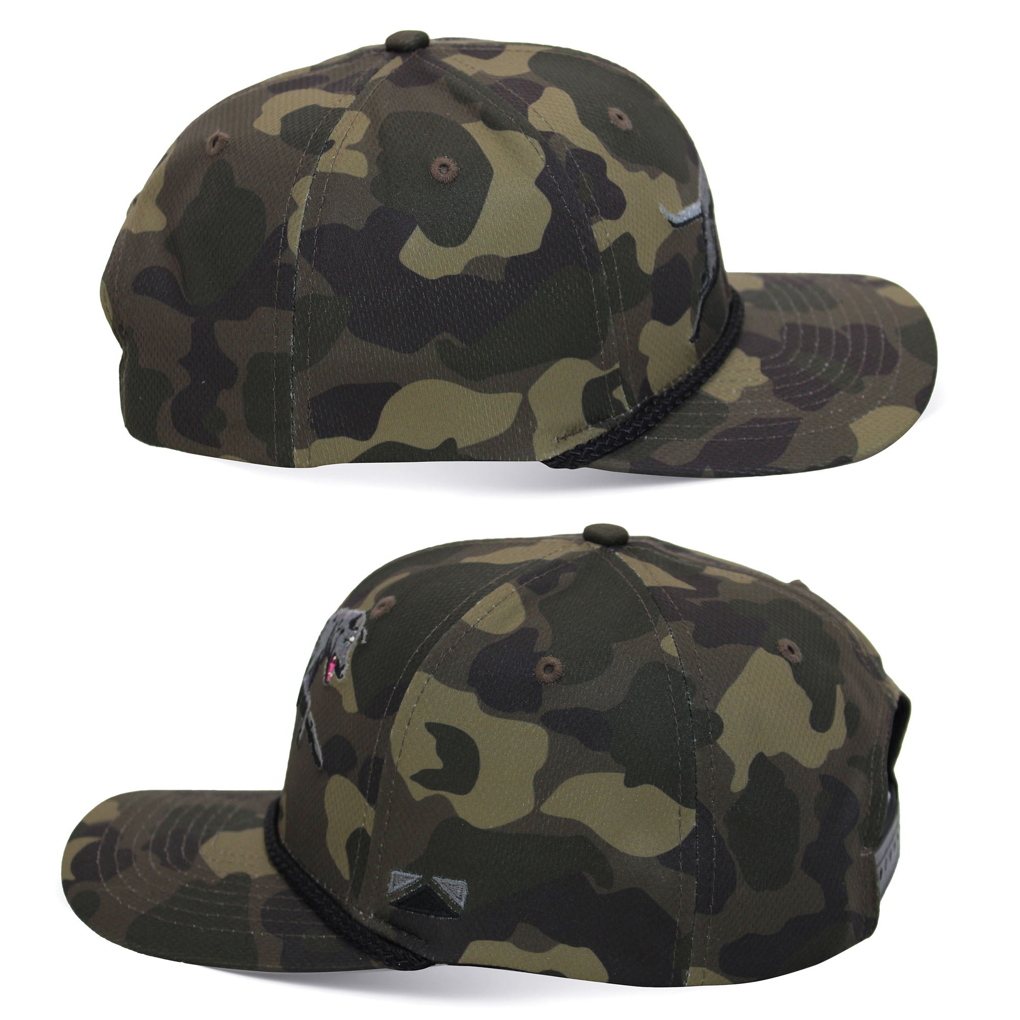 Black Lab Performance Rope Cap — Dark Old School Camo Hunting Hat