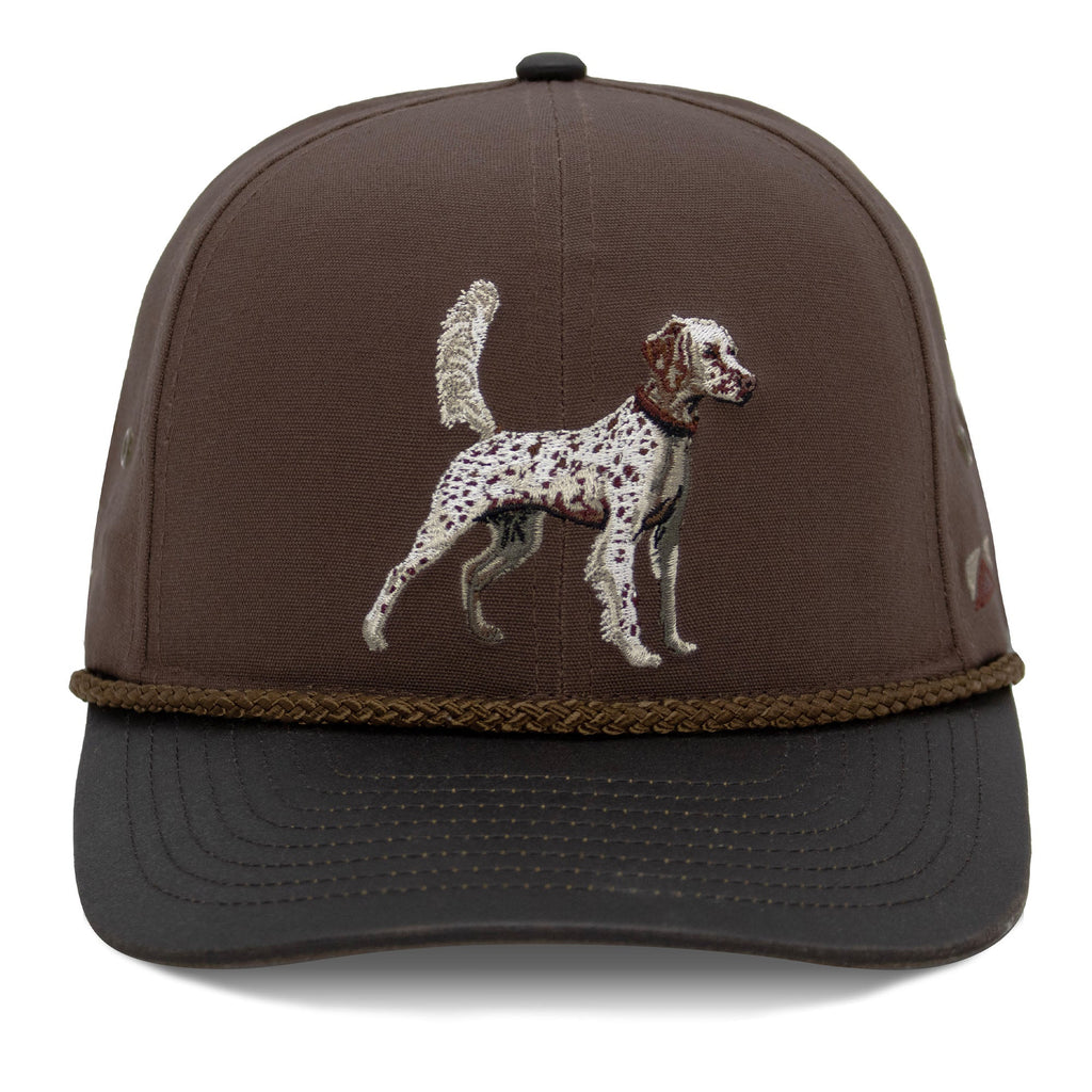 English Setter Rope Cap — Vintage Wax Cloth Visor Bird Dog Hunting Hat