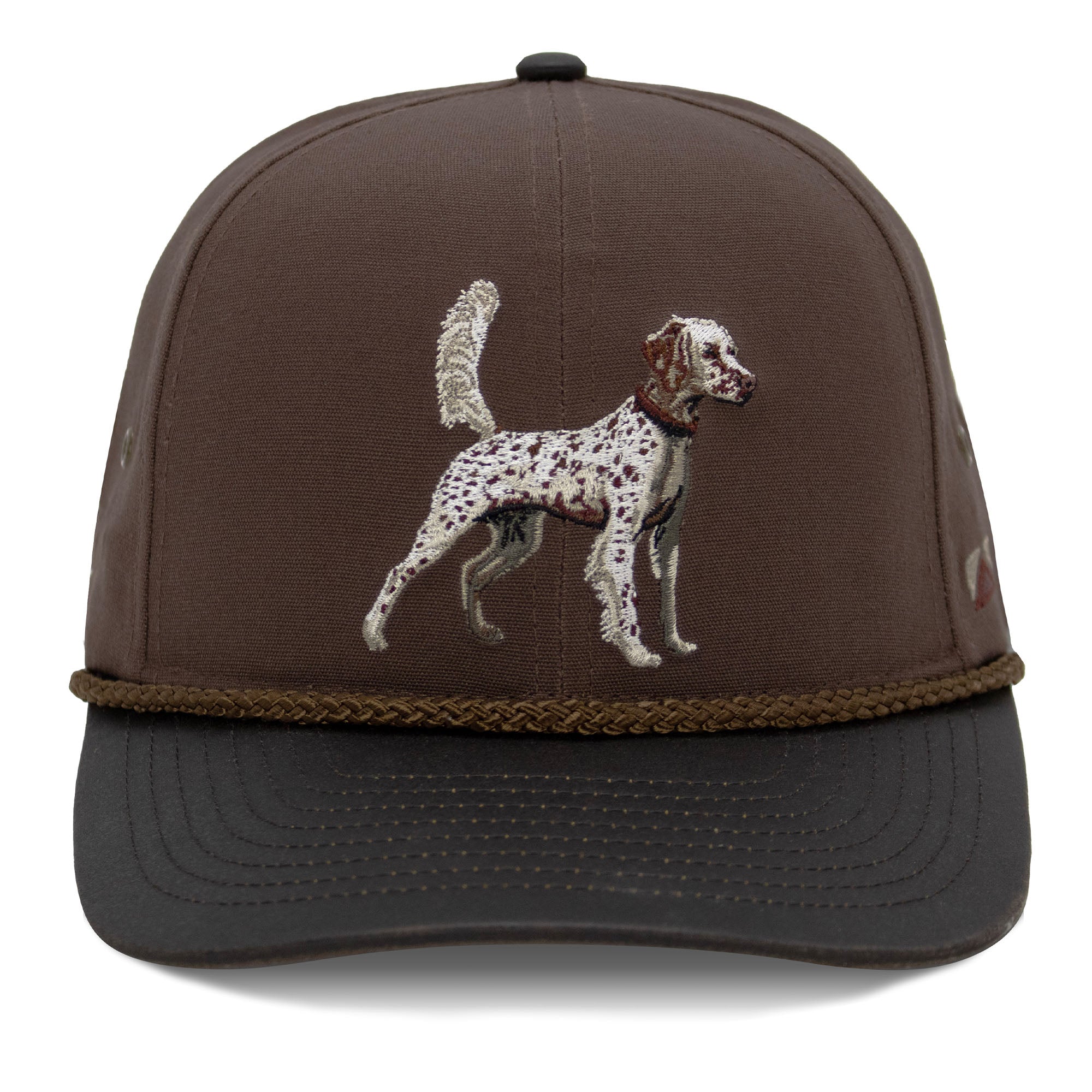 English Setter Rope Cap — Vintage Wax Cloth Visor Bird Dog Hunting Hat