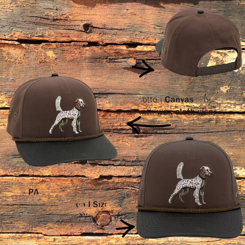 Clear Water Trading Co. — English Setter Wax‑Visor Wildlife Cap